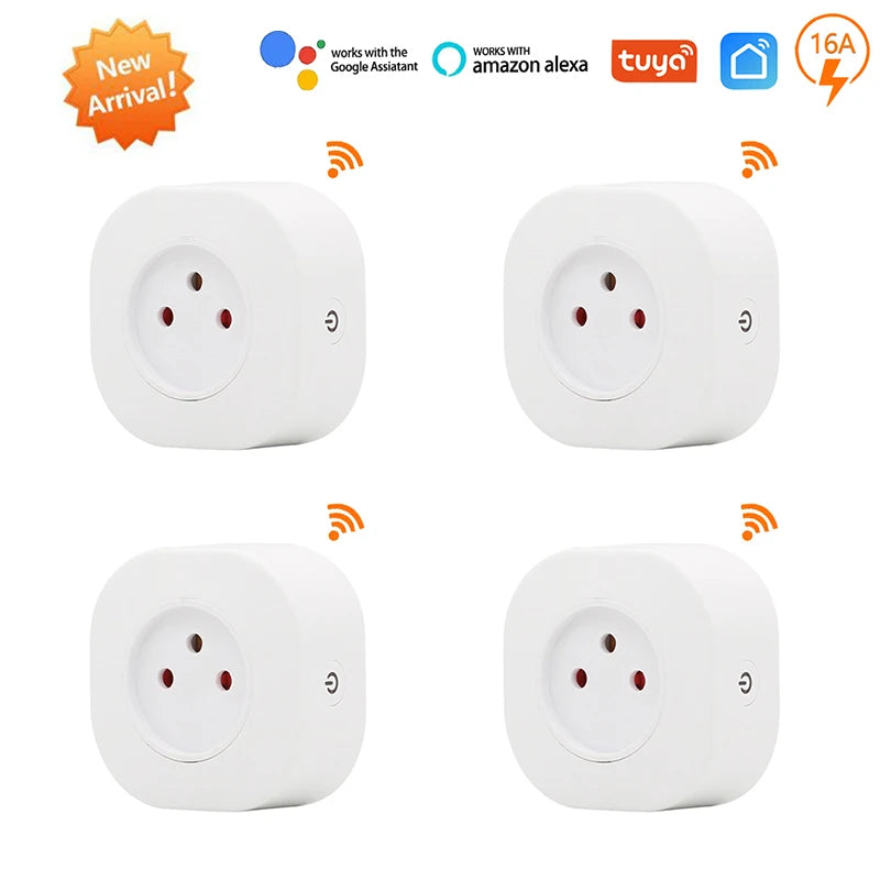 שקע חכם ישראלי 16A עם WiFi - שקע חשמל 220V עם שליטה מרחוק באפליקציה ותמיכה קולית עם Alexa ו-Google Assistant