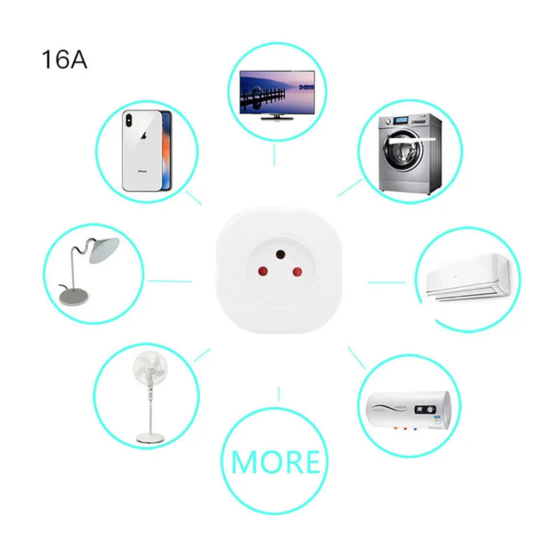 שקע חכם ישראלי 16A עם WiFi - שקע חשמל 220V עם שליטה מרחוק באפליקציה ותמיכה קולית עם Alexa ו-Google Assistant
