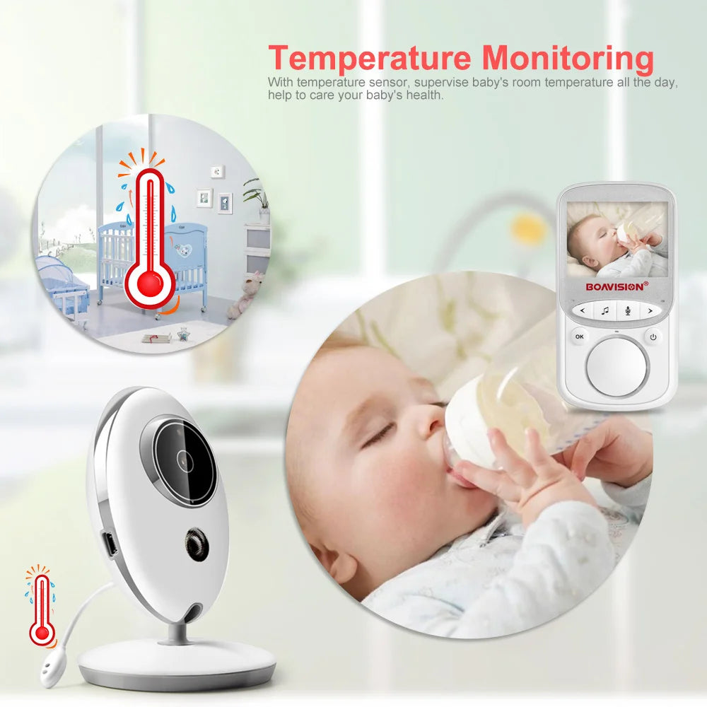 מוניטור אלחוטי מתקדם לתינוק עם מסך LCD, שמע דו-כיווני, ראיית לילה ופונקציית ניגון מוזיקה – מעקב נוח ובטוח 24/7