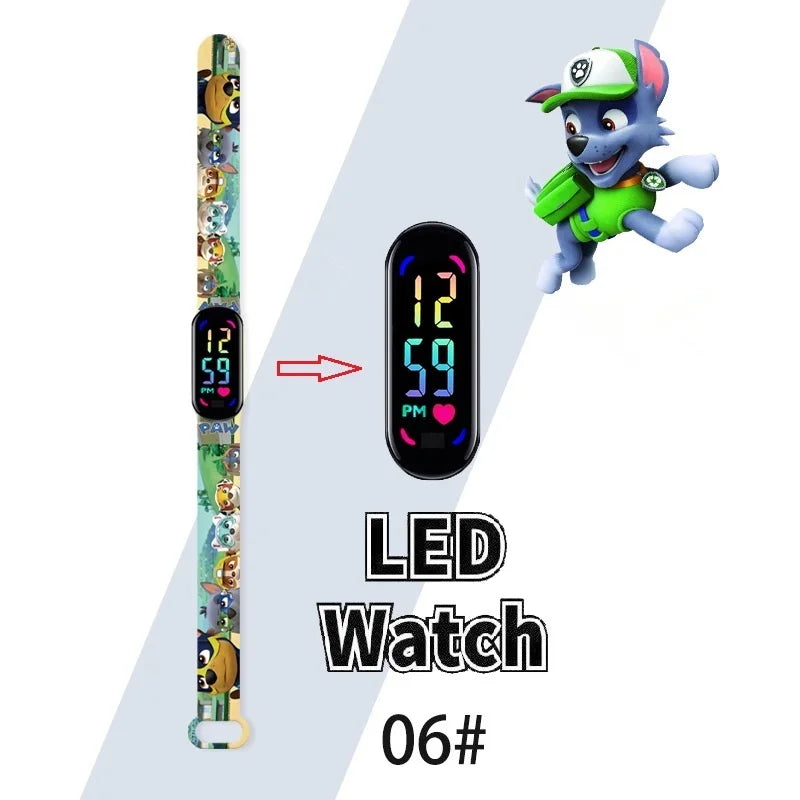 שעון ילדים אופנתי מבית PAW Patrol – מסך מגע LED, ספורטיבי, עמיד ונוח לילדים!
