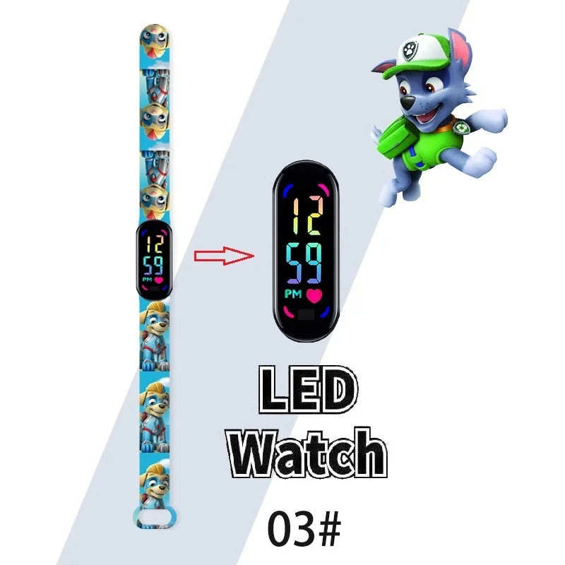 שעון ילדים אופנתי מבית PAW Patrol – מסך מגע LED, ספורטיבי, עמיד ונוח לילדים!