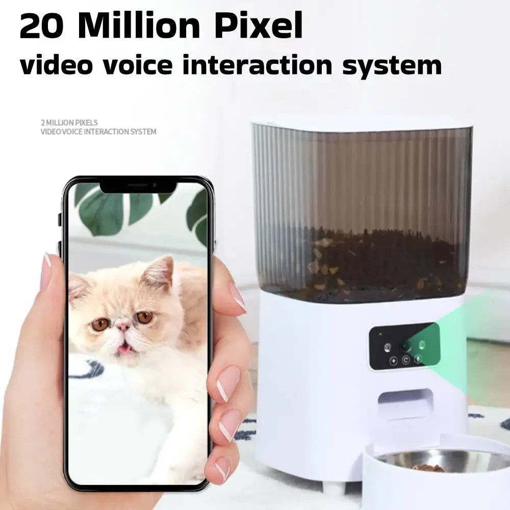 מאכיל אוטומטי חכם לחתולים ולכלבים – עם מצלמת HD, שליטה מהנייד, WiFi, טיימר מתקדם וקערת נירוסטה – פתרון מושלם להאכלה מדויקת גם כשאתם לא בבית