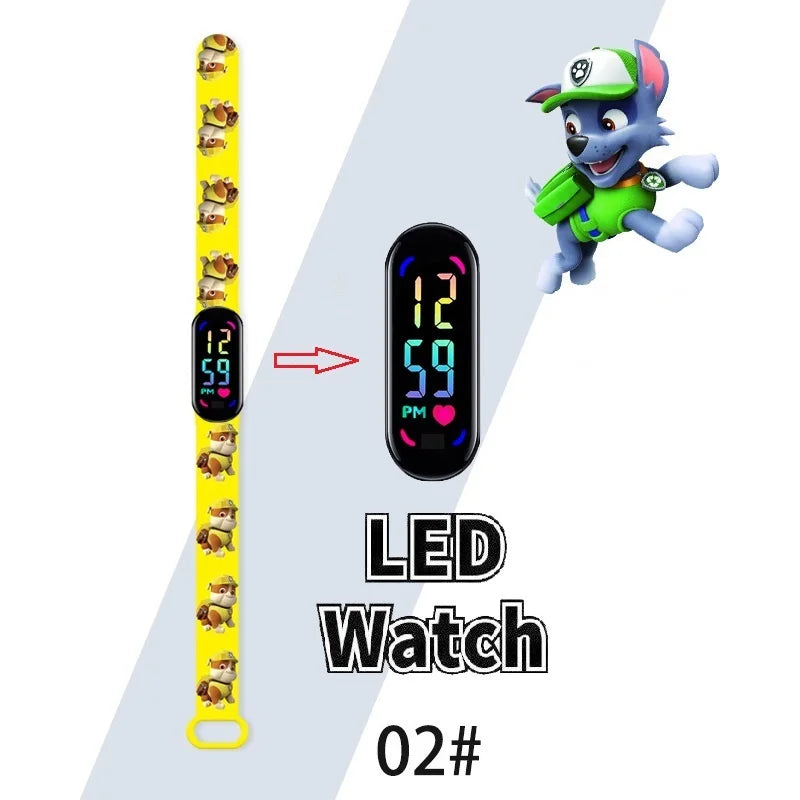 שעון ילדים אופנתי מבית PAW Patrol – מסך מגע LED, ספורטיבי, עמיד ונוח לילדים!