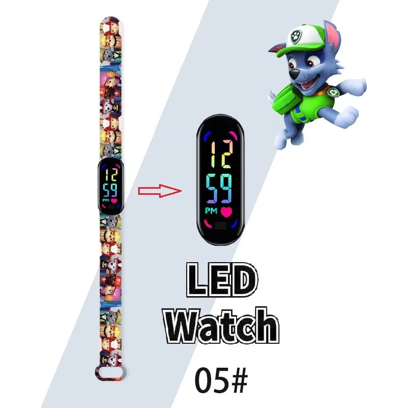 שעון ילדים אופנתי מבית PAW Patrol – מסך מגע LED, ספורטיבי, עמיד ונוח לילדים!