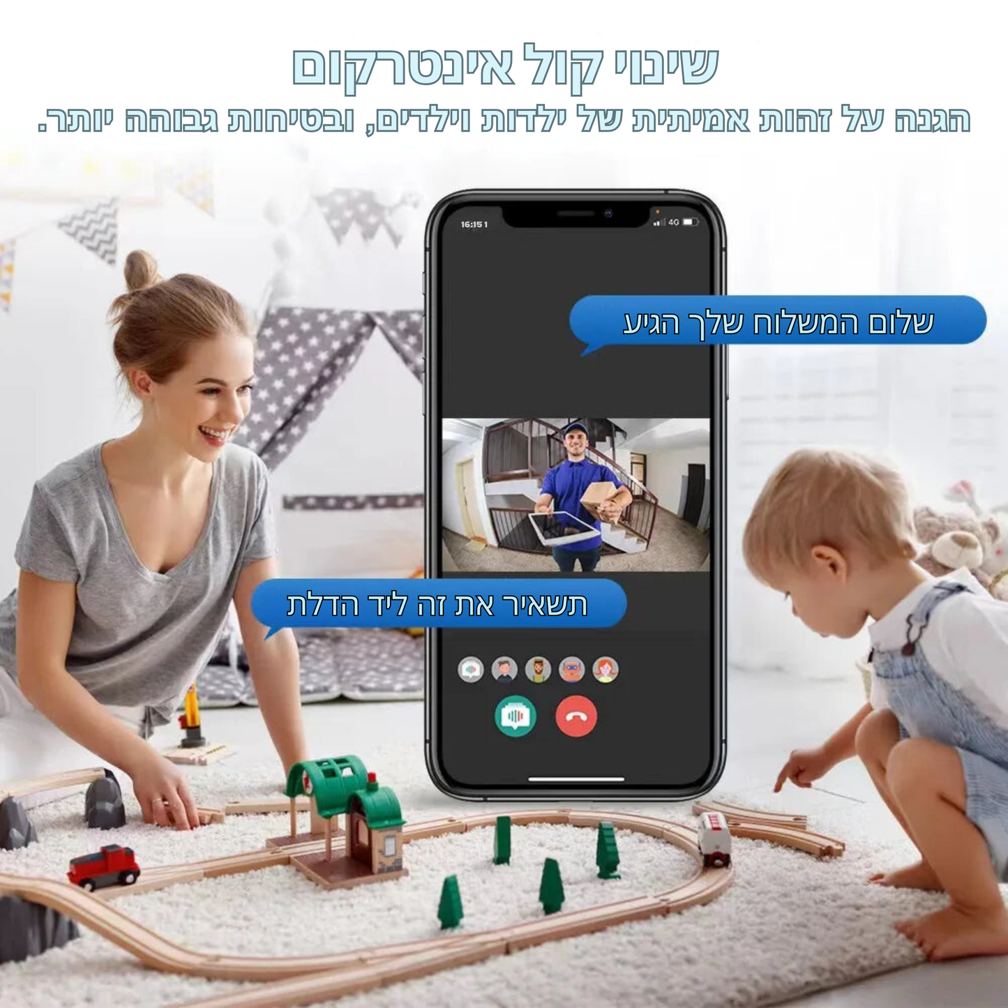 פעמון דלת חכם אלחוטי עם מצלמת HD – אינטרקום WiFi מתקדם עם שיחות דו-כיווניות, התראות אבטחה, ראיית לילה ושליטה באמצעות אפליקציה לבית חכם