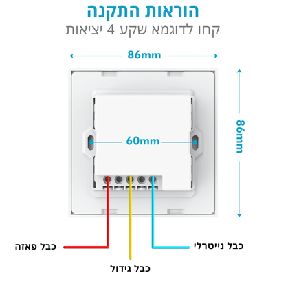 שקע חכם ישראלי עם WiFi – שקע קיר עם יציאת USB ו-Type-C PD 20W, בקרת קול עם Alexa, ניהול מרחוק והגדרת טיימר דרך אפליקציה חכמה