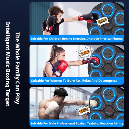 מכונת אגרוף חכמה לאימון ביתי וחדר כושר 🥊 | חיבור בלוטות' למוזיקה, תצוגת לד, טעינה מהירה  והתקנה קלה ללא קידוח