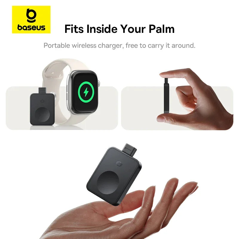 מטען אלחוטי מגנטי MagPro מבית - Baseus מותאם לכל סוגי ה-Apple Watch טעינה מהירה ויציבה 2.5W