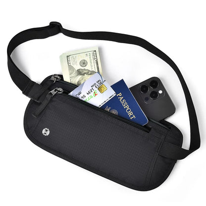 תיק מותן דק ונסתר עם הגנת RFID מבית SafeTrip – לנשיאה בטוחה של דרכון, מזומן וכרטיסי אשראי | פתרון מושלם ונוח לכל טיול או פעילות