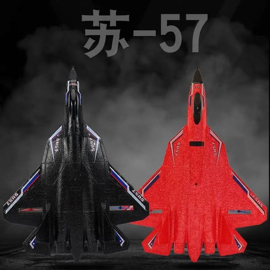 מטוס SU-57 עם שלט רחוק – עמיד לנפילות, עיצוב קרבי, מנוע חזק ותאורת LED נשלטת, עם מערכת ייצוב חכמה לחוויית תעופה מושלמת