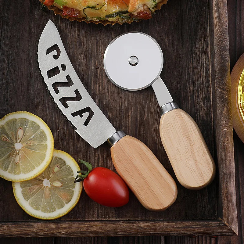 סט סכיני פיצה מנירוסטה – הכלים המושלם לפרוס פיצה, עוגות, לחמים ומאפים בצורה מדויקת וקלילה 🍕✨