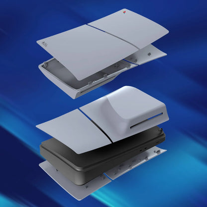פלטות צד מותאמות אישית מהדורה מוגבלת 30 שנה ל-Sony PlayStation 5 – כיסוי ABS עם לוגו ומדבקת 30 שנה לדגם- PS5 Slim