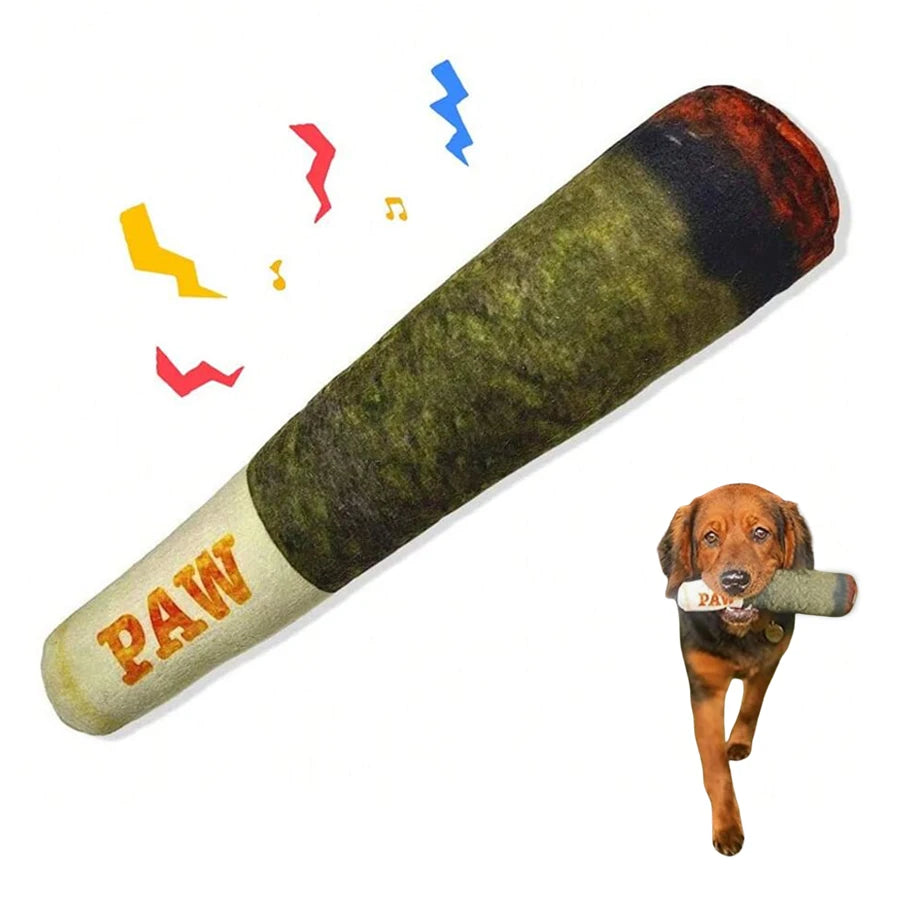 צעצוע אינטראקטיבי ומשעשע לכלבים - עיצוב ג’וינט, צעצוע פרוותי מצפצף לניקוי שיניים ולעיסה יצירתית לכלבים קטנים ובינוניים