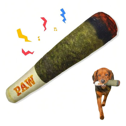 צעצוע אינטראקטיבי ומשעשע לכלבים - עיצוב ג’וינט, צעצוע פרוותי מצפצף לניקוי שיניים ולעיסה יצירתית לכלבים קטנים ובינוניים