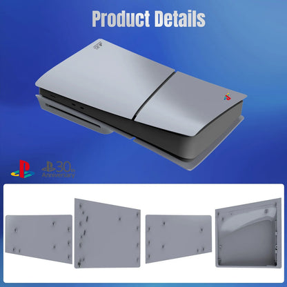 פלטות צד מותאמות אישית מהדורה מוגבלת 30 שנה ל-Sony PlayStation 5 – כיסוי ABS עם לוגו ומדבקת 30 שנה לדגם- PS5 Slim